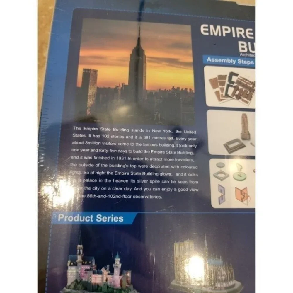 3D Empire State Building‎ Architecture Model Kit LED Lighting NEW 37pcs